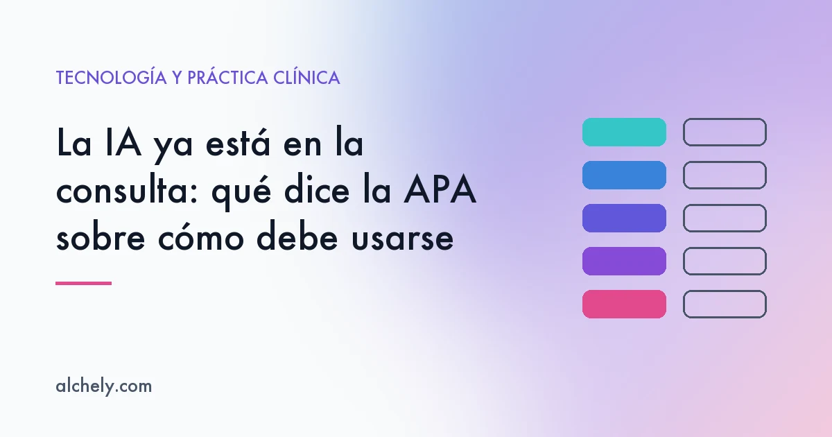 Cover for the article: AI in the psychology practice according to the APA