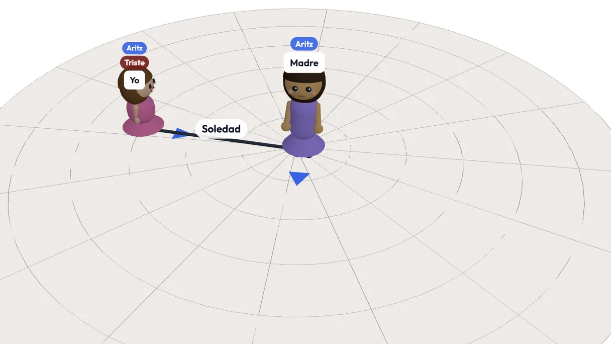 Two board figures joined by a link labelled 