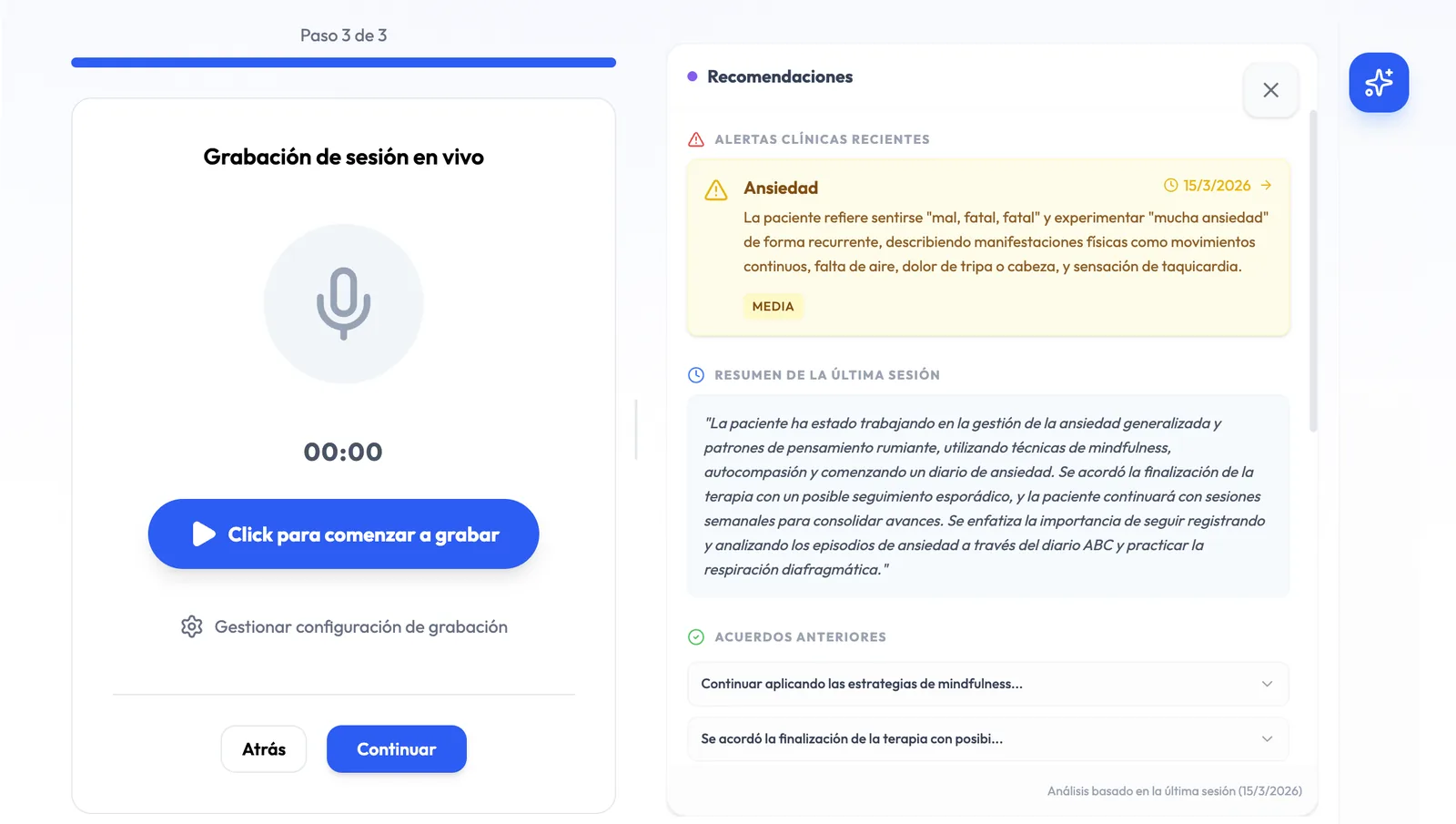 Alchely Intelligent Session Preparation Interface