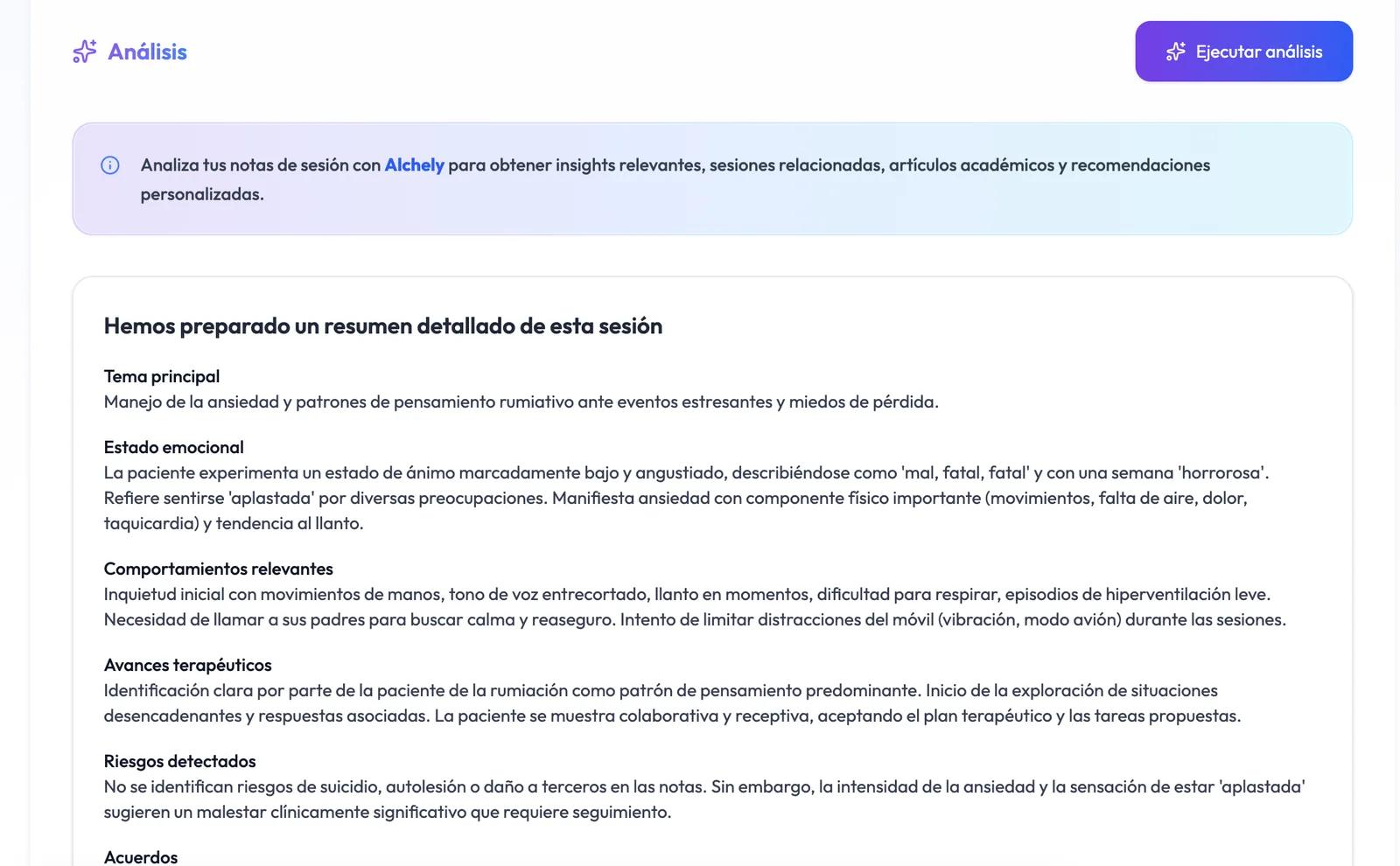 Alchely Session Analysis Interface