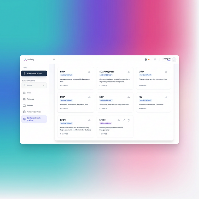 Interfaz de Plantillas de Notas de Alchely