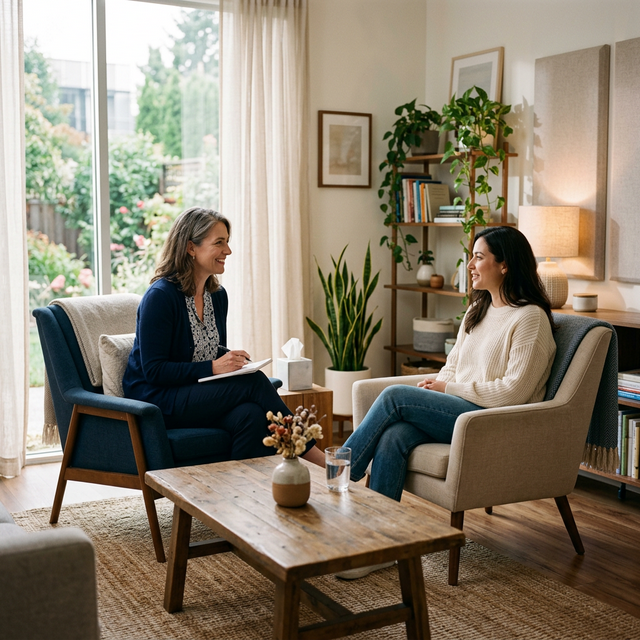 Therapist in session with patient